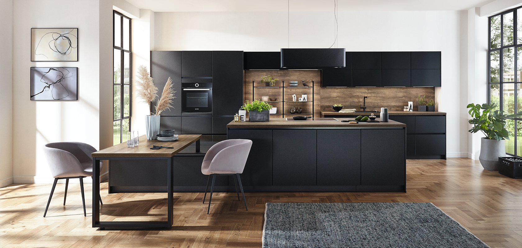 Fitted German kitchen range
